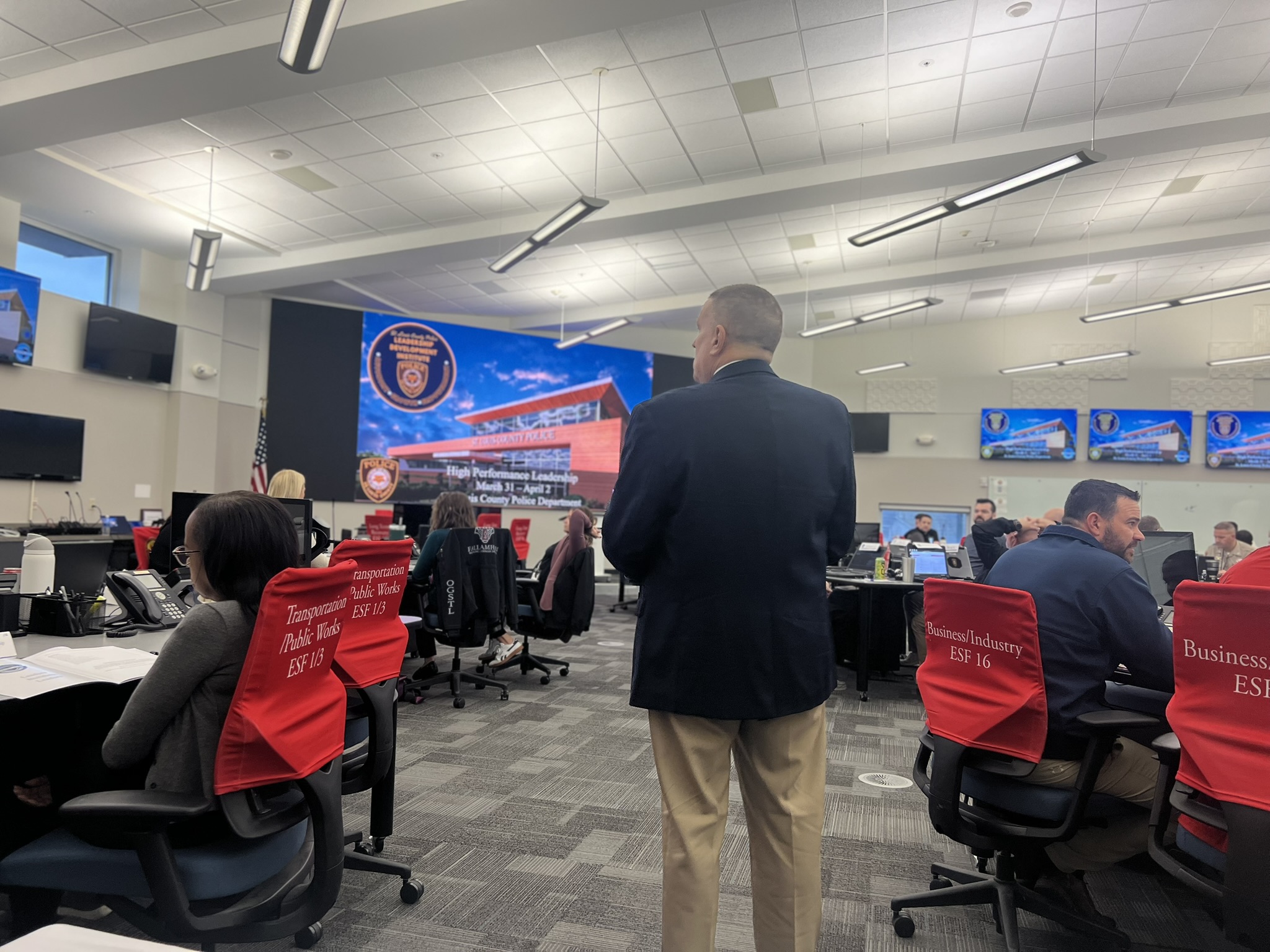 Andrew DeMuth teaching a law enforcement leadership training class